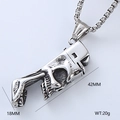 Nordic punk skull piston pendant necklace in vintage silver finish with round box chain - Mechanical Skull Piston Pendant Only (Without Chain) (Style 8)
