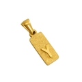 Frosted gold rectangle titanium steel pendant featuring a 3D embossed letter Y design - Y-Single Pendant