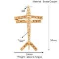 Specifiche del ciondolo aereo dorato in ottone con dimensioni di 38mm x 24mm - K729152-38mm Aereo grande