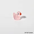 Mini-Ente aus rosa Harz für Mikrolandschaften, Größe ca. 14x16x11mm - Im Dunkeln leuchtend hellrosa