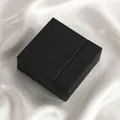 Matte black leather texture jewelry drawer box for necklaces and rings on silk - 9*9*3.5cm(With Sponge) / Jet Black