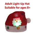 Luminous red adult Christmas hat with glowing Santa Claus and LED lights for age 8+ - Santa Claus Light-up Hat [Adult]