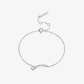 Elegant s925 silver bracelet featuring a teardrop diamond pendant and sparkling stones - Bracelet - Arc Water Drop / Silver