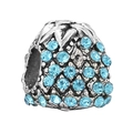 Silver pineapple charm bead featuring sky blue crystals for DIY jewelry bracelets - Sky Blue Rhinestone Pineapple Shape Style (32) / Normal Specification / Silver