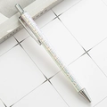 Creative retractable ballpoint pen with holographic glitter finish and metallic clip - Bright Silver