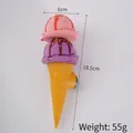 Modèle aimanté de cornet de glace double boule PU rose et violette pour étalage - Rose