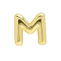 Customizable 18k gold bubble letter M charm with shiny metallic balloon effect - Gold Letter-M