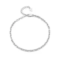 Minimalistisches S925 Sterlingsilber 3mm H-Gliederkette Armband mit Herzanhänger - Ankerketten-Stil (SCB254) / 925er Silber
