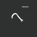 Piercing per naso bianco a forma di L in bioplastica con misure 1x6x2mm - Forma 5 Curva-1*6*2mm / Bianco