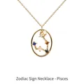 Pisces constellation S925 sterling silver necklace with colorful zirconia crystals - Pisces