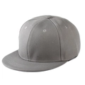 Classic dark grey flat brim hip hop snapback cap in premium twill cotton fabric - Gray