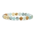 Stretch tiger eye and agate beaded bracelet with multi-color natural crystal stones - Mixed Color Agate