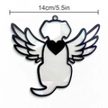 Rainbow suncatcher dog ornament with wings and heart pattern, 14cm acrylic window decor - TYSC017: Optical Rainbow Prism Dog with Wings