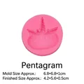 Stampo in silicone rosa unicorno con stella per torte fondente e artigianato - Pentagramma / Rosa