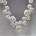 French vintage bohemian pearl necklace with alternating large and small pearls - Pearl White