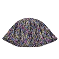 Schicker Regenbogen-Strickhut für Damen mit buntem Texturgarn im minimalistischen Stil - Schwarz
