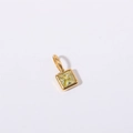 Minimalist square yellow zircon pendant in a gold-plated bezel setting for necklaces - August Heart Pendant - Gold