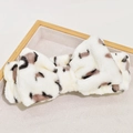 Plush headband with cow pattern design for skincare and makeup rituals for women - White Leopard Bow Hairband (114#)