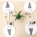 Set of 4 grey brushed fabric mini Santa hats for Christmas cutlery holders and decor - Gray