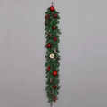 Christmas hanging garland with pine cones, red berries and Merry Christmas wooden sign - 1.5m Long Garland (No Light)
