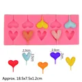 Pink heart-shaped silicone mold for chocolate lollipops with 10 cavities for baking - 2# (10-Cavity Heart) / Pink