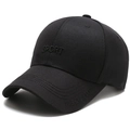 Cappellino da baseball classico in cotone nero con ricamo Sport per uomini - Regolabile / Nero