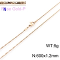 Rose gold stainless steel snake chain necklace 600mm x 1.2mm with lobster clasp - Rose Gold 600x1.2mm(KN203698-Z)