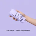 Mini ombrello lilla a 5 pieghe con struttura a sei stecche per protezione solare portatile - 6-Stecche Ombra Completa Serie Tinta Unita / Viola Lavanda