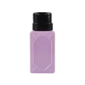 Botella de bomba rectangular morada para quitaesmalte con tapa negra y relieve - Morado