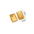 Rectangular golden textured stainless steel stud earrings 25mm by 17mm size view - 17x25mm Dotted Rectangle Studs / Gold