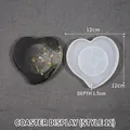 DIY heart-shaped resin coaster silicone mold with 12x1.5cm dimensions for home decor - Heart