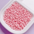 Pink pearlescent peanut-shaped acrylic beads with double holes for DIY jewelry making - Pink