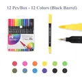 Dual tip watercolor marker set with flexible brush and fine points in 12 vibrant colors - New Style Black 12 Colors Soft Tip
