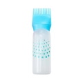 Haarfärbeflasche mit blauem Kamm-Applikator und gepunktetem transparentem Gehäuse - G1010 Flasche / Blauer Punkt