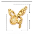 Macro view of butterfly pendant with size dimensions in stainless steel and resin - Opal Butterfly(YE849)