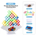 48PCS Tetris balance stacking game set with colorful blocks, base and game cards - NO.6656-2 Stacking Game 48pcs