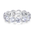Elegant S925 sterling silver eternity ring featuring brilliant round-cut cubic zirconia - US 5 / White Round Full Zirconia Eternity(CBJZ039)