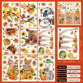 Thanksgiving-Fensterbilder Set mit 68 statischen Aufklebern aus Fuchs und Ahornblatt - Stil D