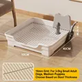 White pet toilet with steel grate, fire hydrant post for small dogs, 50x40x14.5cm - 18mm Grid / White