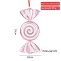 Pink and white 55cm PVC candy hanging ornament with glitter finish and spiral design - 55CM Pink Swirl Candy