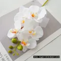 White artificial Phalaenopsis orchid 45cm high for elegant home decoration - 5 Heads/Single Branch / White