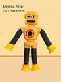 Yellow telescopic giraffe robot toy with flexible tubes and suction cups, 15x3.5x18.5cm - Yellow Robot (No Light)