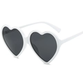 Fashionable heart-shaped sunglasses with white frame and dark lenses for women - White Frame Gray Lens