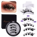 3D magnetic eyelash set with application tool and reusable storage case - HPD10-4 with White V-Type Tweezer