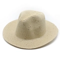 Cappello estivo in paglia intrecciata beige con paillettes e stile panama classico - M (56-58cm) / Beige