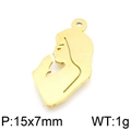 Gold stainless steel abstract girl silhouette pendant for DIY jewelry, 15x7mm size - Abstract Profile Small Size (KLJ4875-Z)