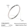 Detailed dimensions of stainless steel bangle featuring 0.5cm width and 6.36cm diameter - Silver High Polish Style (YYBL023073)