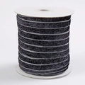1cm black metallic glitter velvet ribbon on a roll with shimmering finish for crafts - Grey 29