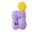 Cute purple plush squeaky dog toy in a soft letter-shaped design for small pets - Letter O / Purple
