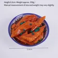 Modelo realista 1:1 de cerdo estofado en bol azul floral para restaurante, 12,6cm de ancho - Puntas de Alitas de Pollo Braseadas